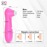 Size details of pink suction massager - 12.5 cm length, 11 cm circumference.